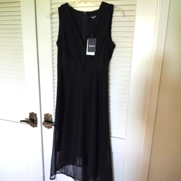 Dkny Dresses & Skirts - DKNY Women's Black Sleeveless Dress Black Lining Mesh Overlay Zip Back Size 8